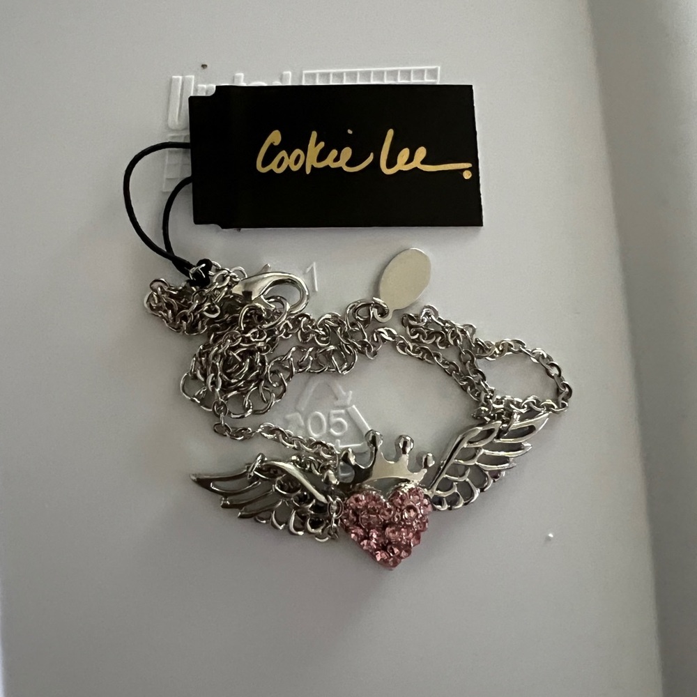 Pink Winged Heart Necklace